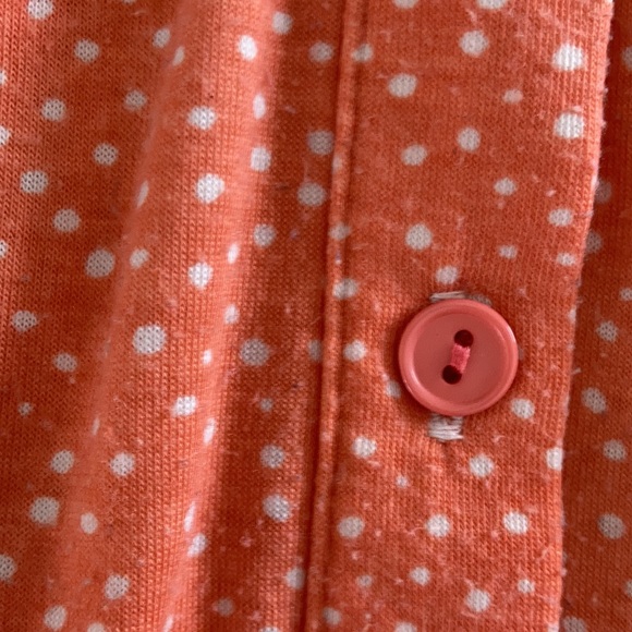 Exhilaration orange peach sheer Floral lacy button front Highlow shirt blouse - Picture 16 of 17